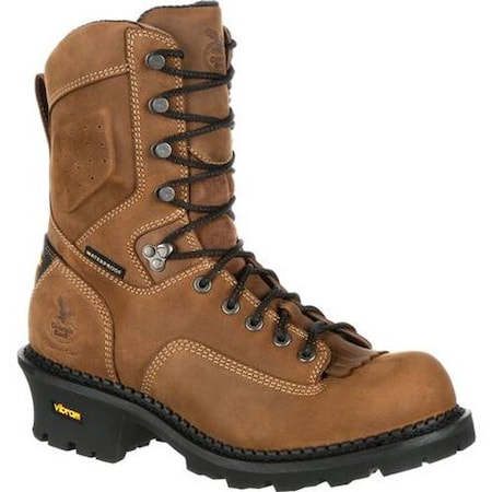 Georgia Boot Comfort Core, Men's Waterproof Logger Work Boot, 10.5 W, Leather, 9 in Height, Brown GB00096